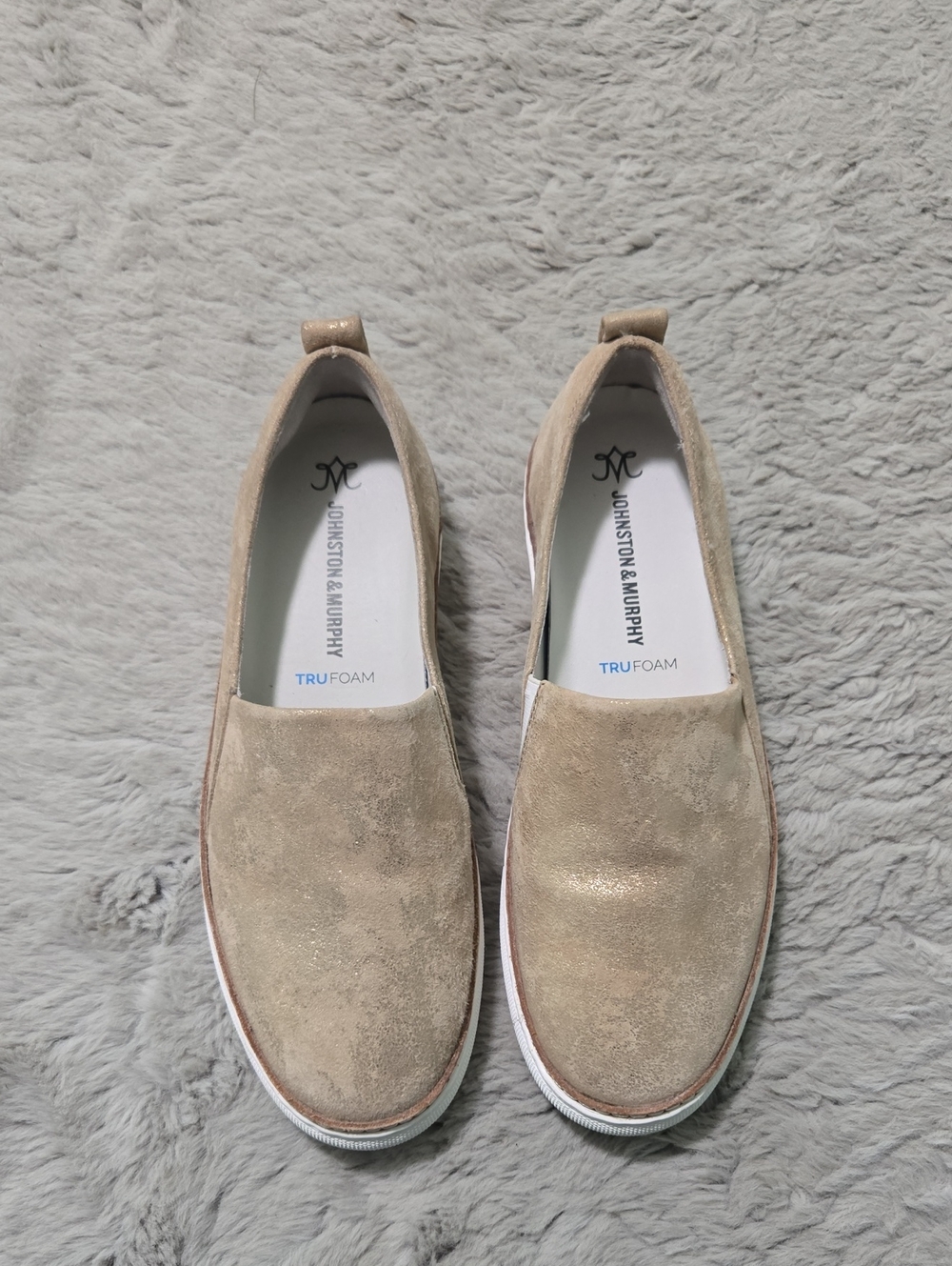 Johnston & Murphy Callie slip-on shoe metallic suede finish size 7